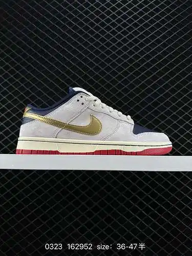 26 NK SB Dunk Low Owen blanco azul oro Comercio exterior del sudeste asiático pedido especial cuero 