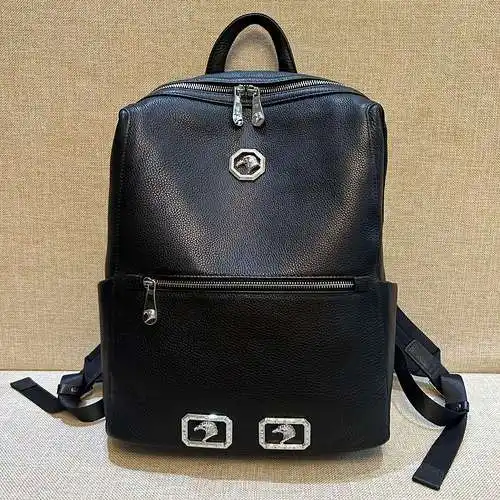Mochila especial de Steve, fabricada en cuero original premium importado, versión réplica de alta ga