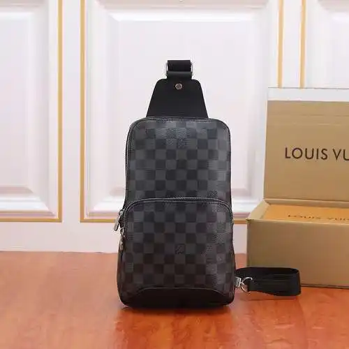 Bolso de hombre LL, bolso de pecho LL, bolso bandolera LL, fabricado en piel de vacuno original impo