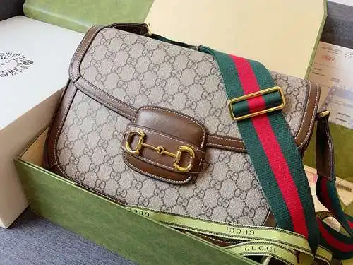 I bolso de hombro, bolso de mujer GG, bolso bandolera GG, fabricado en piel de vacuno original impor