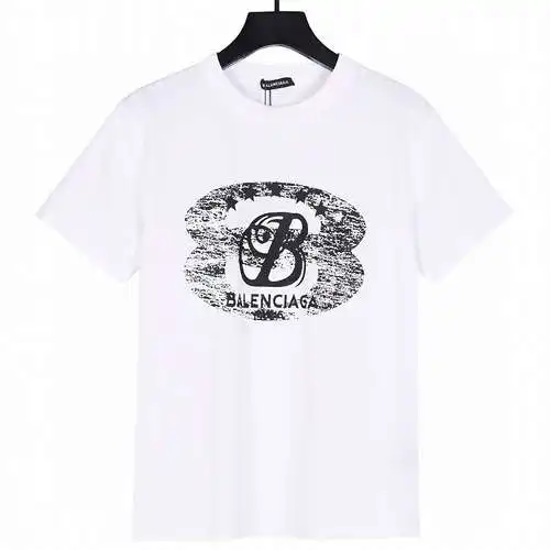 BLCG/Balenciaga 24ss mottled old letter printed short sleeves