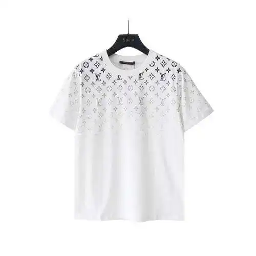 LV Louis Vuitton logo gradient printed short-sleeved T-shirt