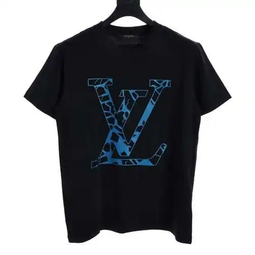 LV 24ss ski series cracked jacquard short-sleeved T-shirt