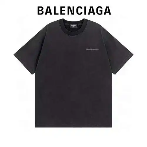 BLCG/Balenciaga Seal Letters Washed Distressed Short Sleeves