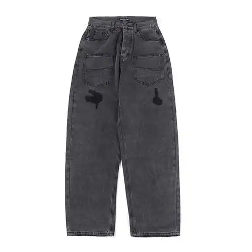 BLCG Balenciaga 2023 New Reversed Pocket Destroyed Jeans