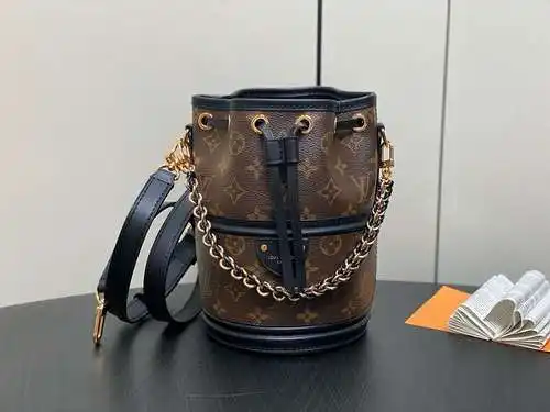 Bolso tipo cubo Bolso de mujer LL Bolso bandolera LL Hecho de cuero original superior importado Vers