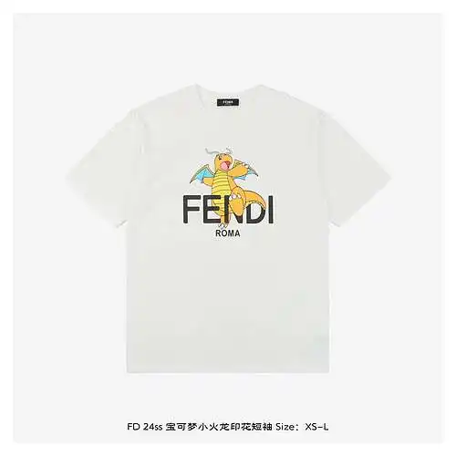 FD 24ss Pokémon Charmander printed short sleeves