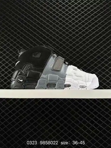 Nike Air More Uptempo "Tri-Color" Nike Pippen Big AIR High Top Negro, blanco y gris El cue