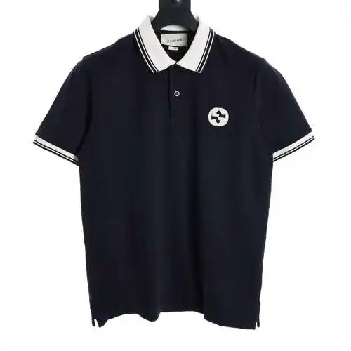 GC chest inlaid double G embroidered polo short sleeves