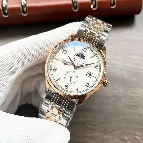 Reloj Lang@ para hombre con movimiento mecánico original totalmente automático, caja y correa de ace
