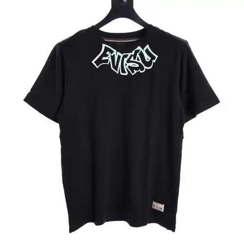 EVI*SU men's Daruma and personalized slogan big m printed t-shirt