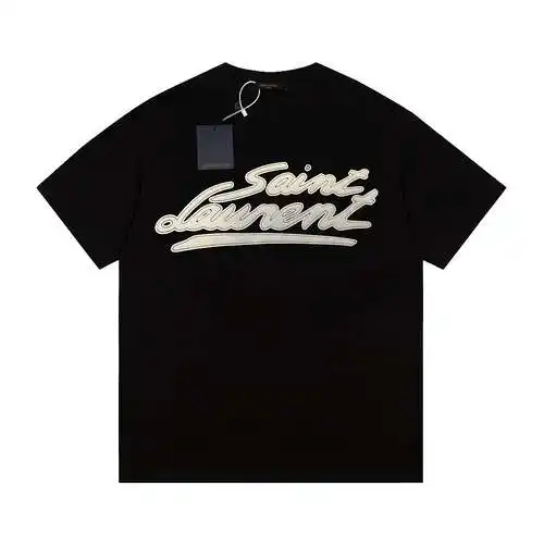 LV/Louis Vuitton cursive flocked foam printed short-sleeved T-shirt