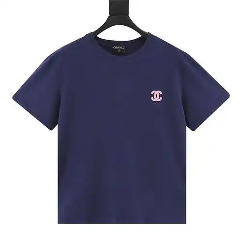CHA*NEL / Chanel CC pink logo printed short-sleeved T-shirt