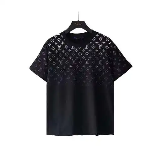 LV Louis Vuitton logo gradient printed short-sleeved T-shirt