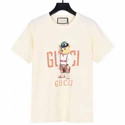 GC Gucci 24ss new overalls bear print short sleeves