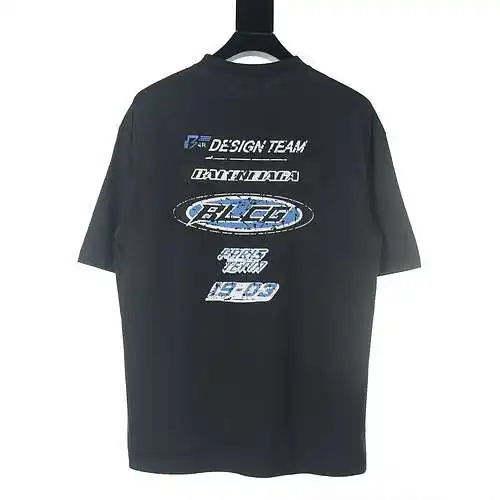 Balenciaga BLCG washed cracked letter print short-sleeved T-shirt