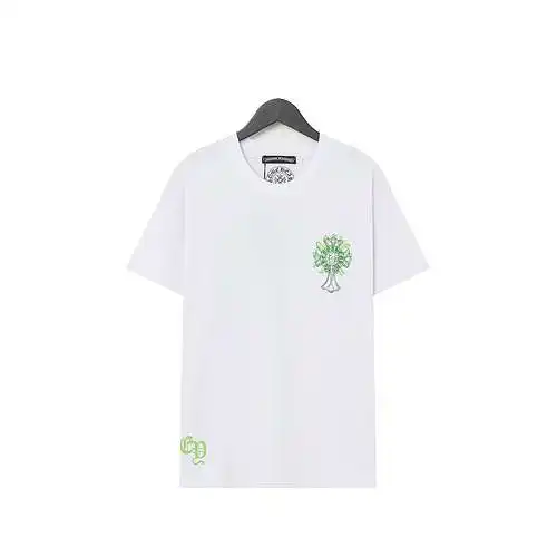 CH Crow Heart Sanskrit Cross Print Short Sleeves