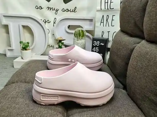 422Dadidas Adifom Stan Mule trébol zapatillas casuales de suela gruesa, zapatos que realzan, materia