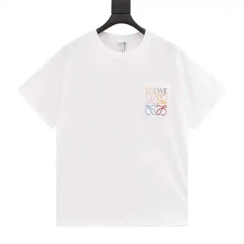 LE/Loewe Pocket logo three-dimensional color contrast embroidery short-sleeved T-shirt