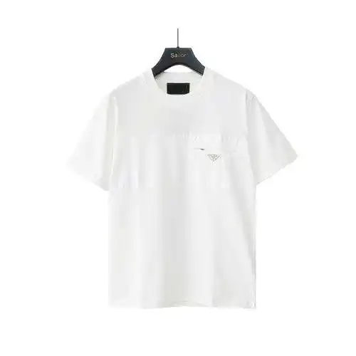 PRD Prada Zipper Pocket Triangle Logo Short Sleeve T-shirt