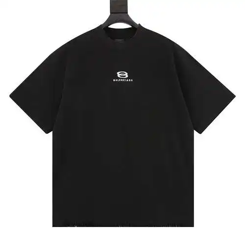 BLCG 24SS hem tassel embroidered 8-word logo short-sleeved T-shirt