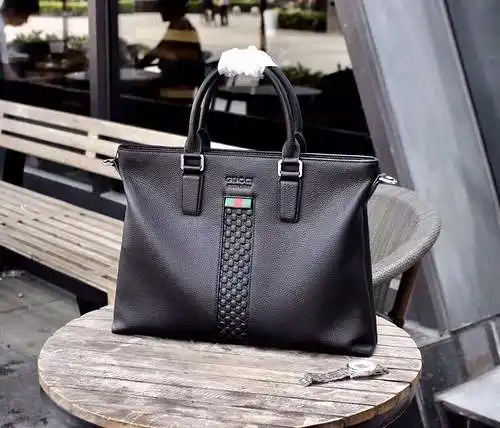Bolso de hombre GG, maletín GG, bolso de mano GG, fabricado en piel de vacuno original importada, al