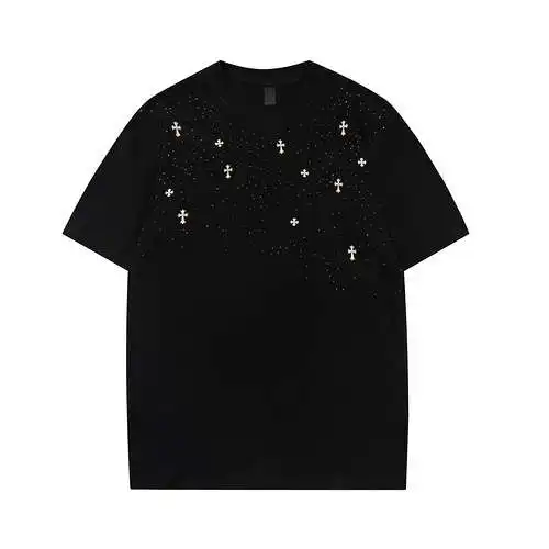 CH Crow Heart Starry Cross Hot Diamond Short Sleeve