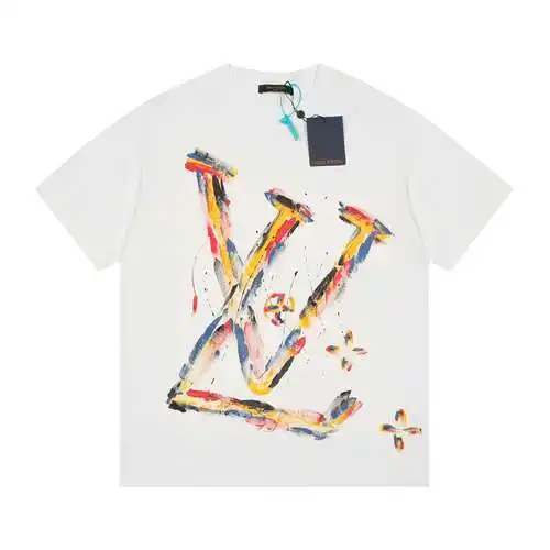 LV/Louis Vuitton graffiti big logo short-sleeved T-shirt