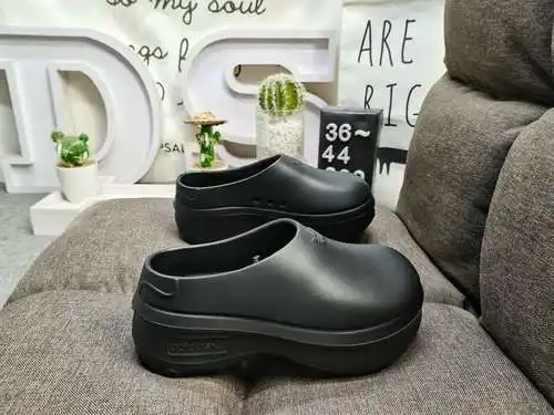 289Dadidas Adifom Stan Mule trébol zapatillas casuales de suela gruesa, zapatos que realzan, materia