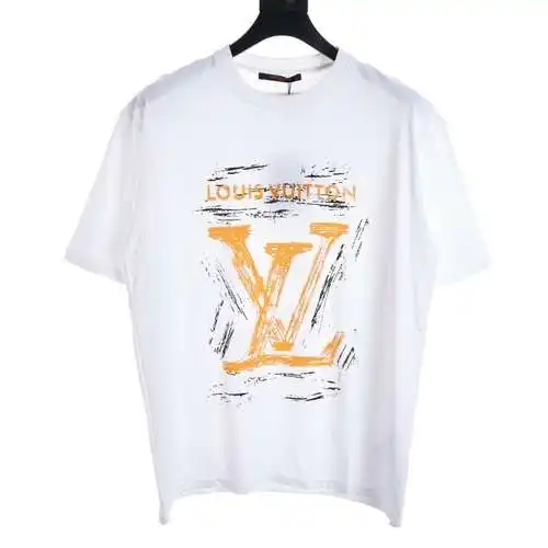 LV hand-painted graffiti large letter printed short sleeves