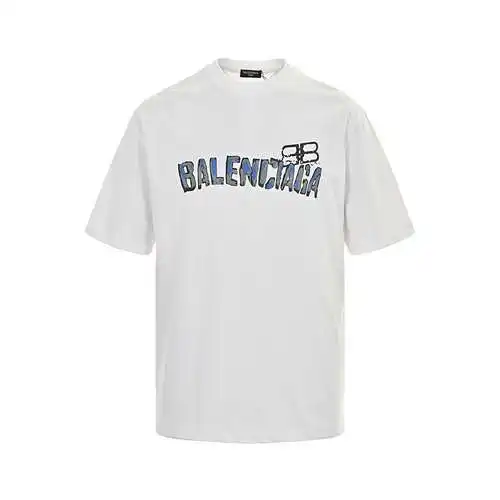 BLCG/Balenciaga 24ss graffiti letter print short sleeves