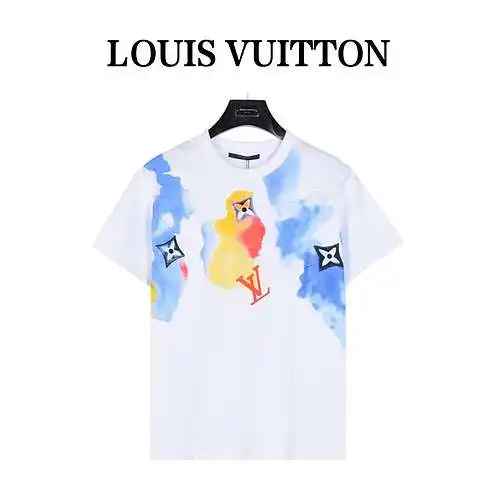 LV Louis Vuitton watercolor graffiti short-sleeved T-shirt