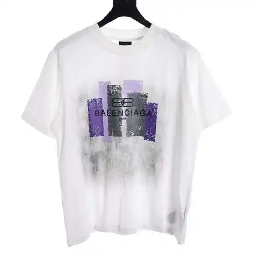 BLCG24ss new purple pattern classic logo letter printed short-sleeved T-shirt