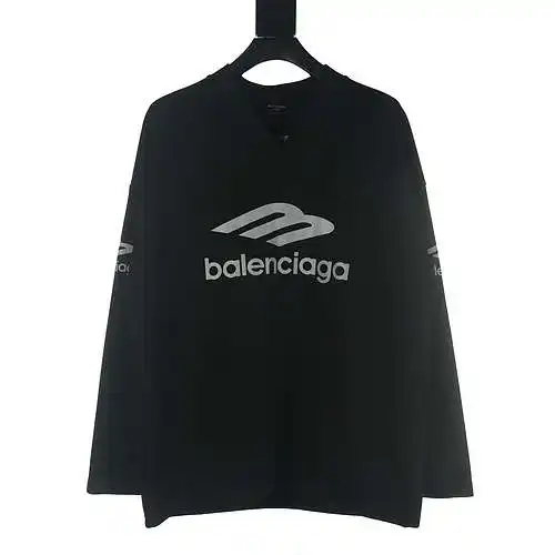 Balenciaga BLCG 3M letters reflective ski V-neck long-sleeved T-shirt
