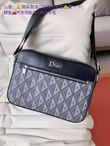 Bolso de hombre DI, bolso bandolera DI, bolso de hombro DI, fabricado en piel de vacuno original imp