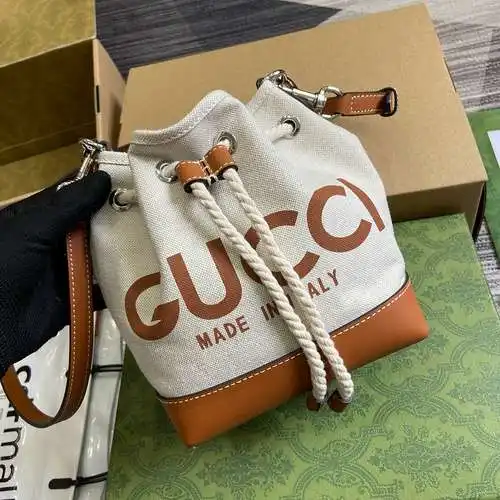 Bolso tipo cubo Bolso de mujer GG Bolso de hombro GG Hecho de cuero original superior importado Vers