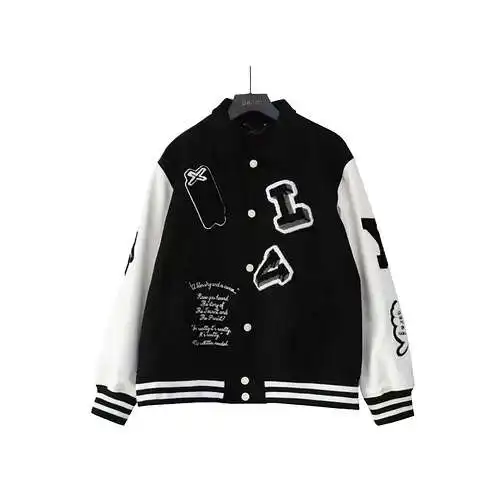 LV Louis Vuitton 2023ss catwalk style black wild wizard woolen baseball jacket