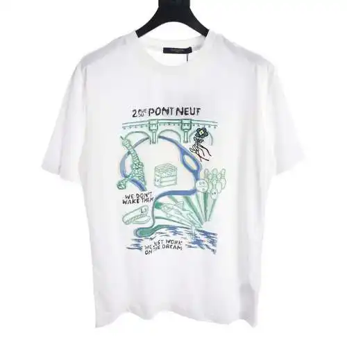 LV Fei Dong press conference fuzzy intarsia short-sleeved T-shirt