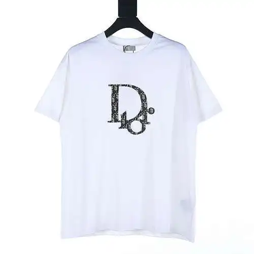 Dior CD old flower patch embroidered short-sleeved T-shirt