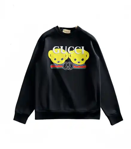 GC/Gucci flocked bear round neck sweatshirt