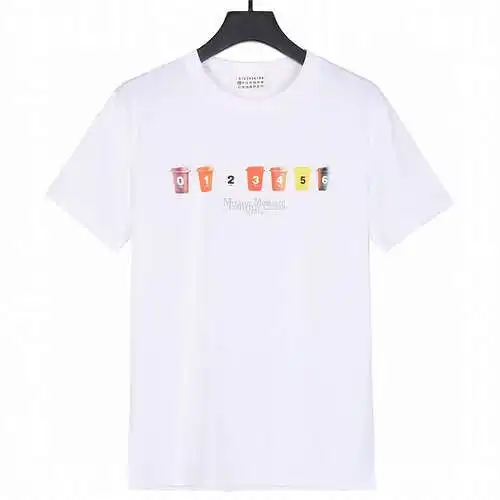 Margiela MM6 24ss new cola coffee cup printed short sleeves
