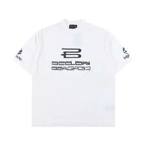 Balenciaga BLCG 24SS AI design logo washed holed distressed short-sleeved T-shirt