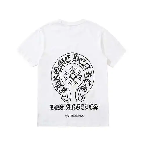 CH Crow Heart Sanskrit Horseshoe Print Short Sleeve