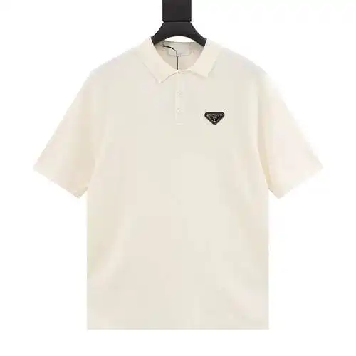 Prada PRD triangle logo short-sleeved polo shirt