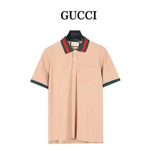 GC/Gucci G home color striped collar short-sleeved Polo shirt
