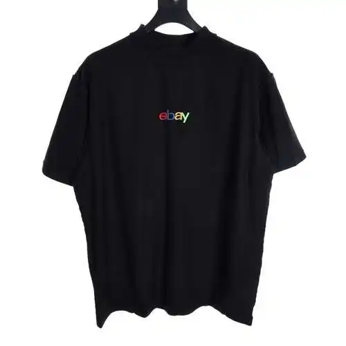 BLCG 24ss ebay joint rainbow letter embroidered short-sleeved T-shirt