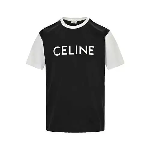 CE/Céline 24ss letter print contrast short sleeves