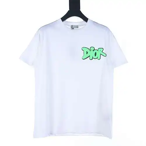 Dior CD towel embroidered lettering short-sleeved T-shirt