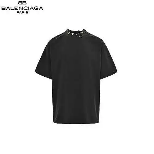 BLCG/Balenciaga perforated hardware button short sleeves
