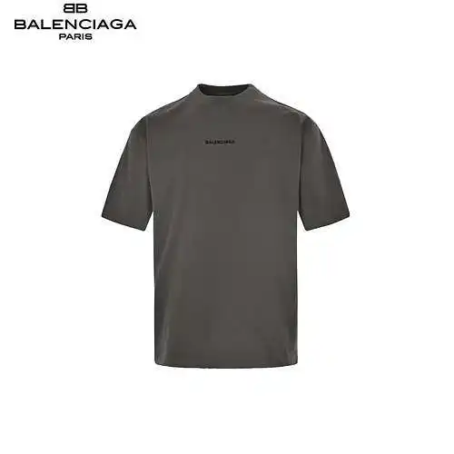 BLCG/Balenciaga front and back embroidered short sleeves-grey
